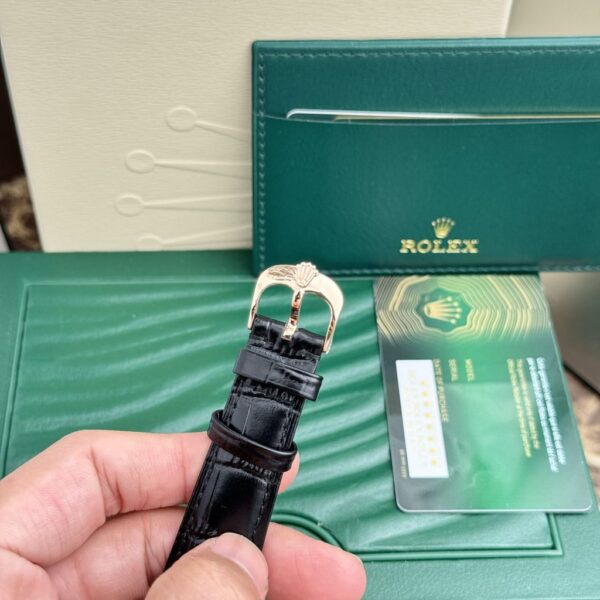Swiss 1:1 Rolex Replica 11 Watch Cellini 50525 Chocolate Dial Black Leather Strap 39mm - Top Watch - Image 8
