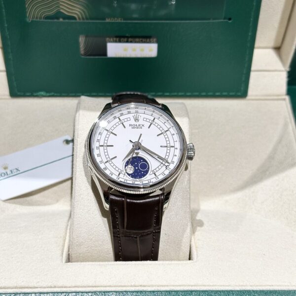 Replica Rolex Replica 1:1 Watch Cellini Moonphase 50535 Brown Leather Strap 39mm - Top Watch