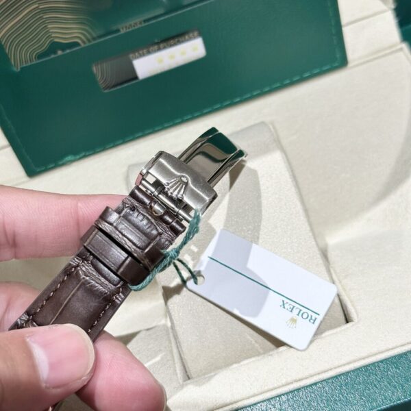 Replica Rolex Replica 1:1 Watch Cellini Moonphase 50535 Brown Leather Strap 39mm - Top Watch - Image 5