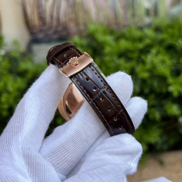 Swiss 1:1 Rolex Replica 11 Watch Cellini Moonphase 50535 Rose Gold Plated White Dial 39mm - Top Watch - Image 6