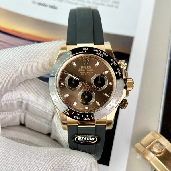 Replica Rolex Replica 11 Watch Cosmograph Daytona 116515LN Chocolate Dial Rubber Strap BT 40mm - Top Watch - Image 2