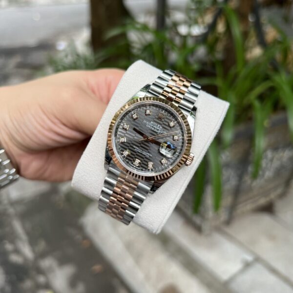 Swiss 1:1 Rolex Replica 1:1 Watch DateJust 126231 Dark Grey Dial Demi Strap VSF 36mm - Top Watch - Image 2