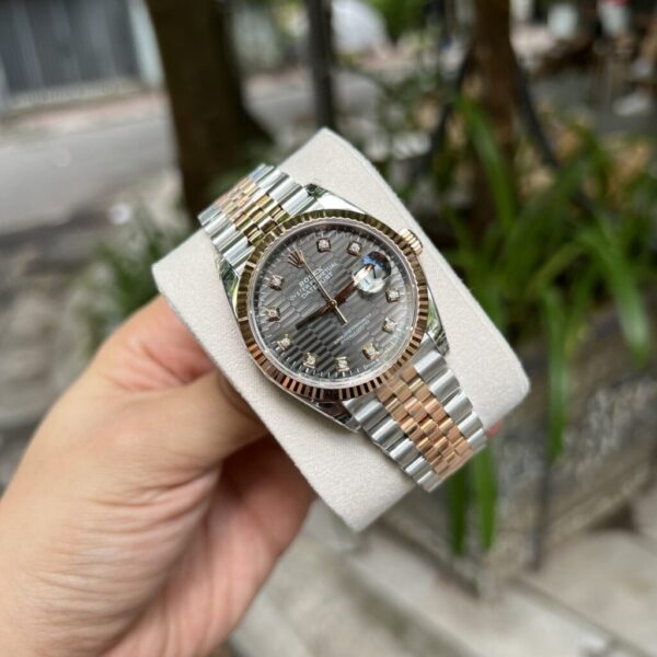 Swiss 1:1 Rolex Replica 1:1 Watch DateJust 126231 Dark Grey Dial Demi Strap VSF 36mm - Top Watch - Image 3