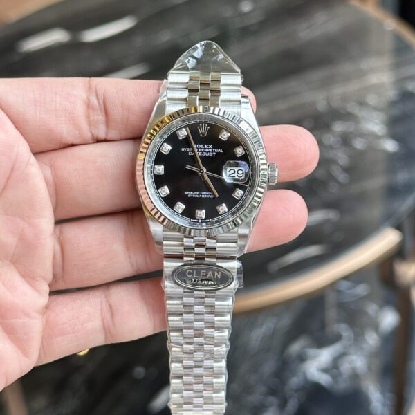Replica Rolex Replica 1:1 Watch DateJust 126234 Black Dial With Stone Clean Factory 36mm - Top Watch