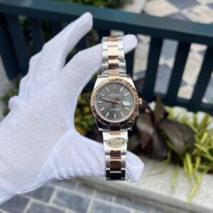 Swiss 1:1 Rolex Replica 1:1 Watch DateJust 126331 Gray Brick Dial Demi Strap 41mm - Top Watch
