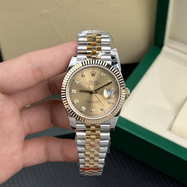 Replica Rolex Replica 11 Watch Datejust 18K Gold Wrapped Champagne Gold Dial GM Factory 41mm - Top Watch - Image 2