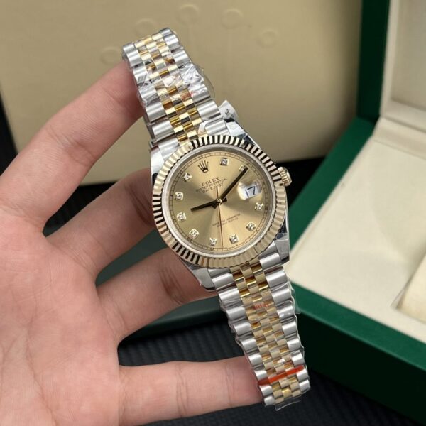 Replica Rolex Replica 11 Watch Datejust 18K Gold Wrapped Champagne Gold Dial GM Factory 41mm - Top Watch - Image 3