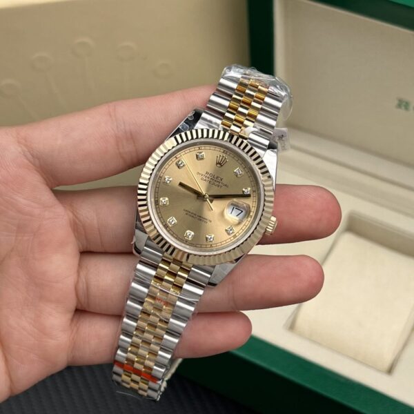 Replica Rolex Replica 11 Watch Datejust 18K Gold Wrapped Champagne Gold Dial GM Factory 41mm - Top Watch - Image 4