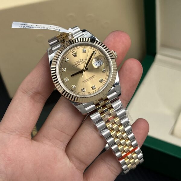 Replica Rolex Replica 11 Watch Datejust 18K Gold Wrapped Champagne Gold Dial GM Factory 41mm - Top Watch - Image 5