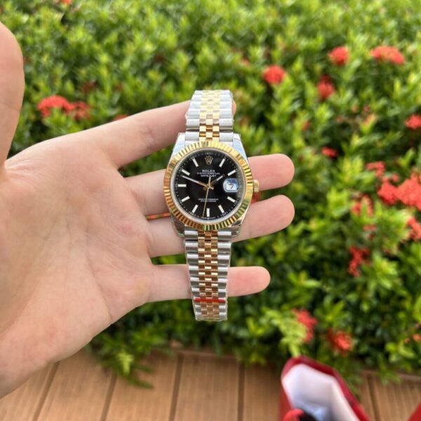 Replica Rolex Replica 11 Watch DateJust Black Dial Demi Strap EW Factory 41mm - Top Watch