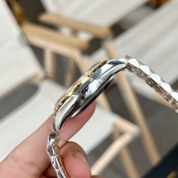 Swiss 1:1 Rolex Replica 1:1 Watch DateJust Champagne Gold With Stone Jubilee Strap EW 36-41mm - Top Watch - Image 4