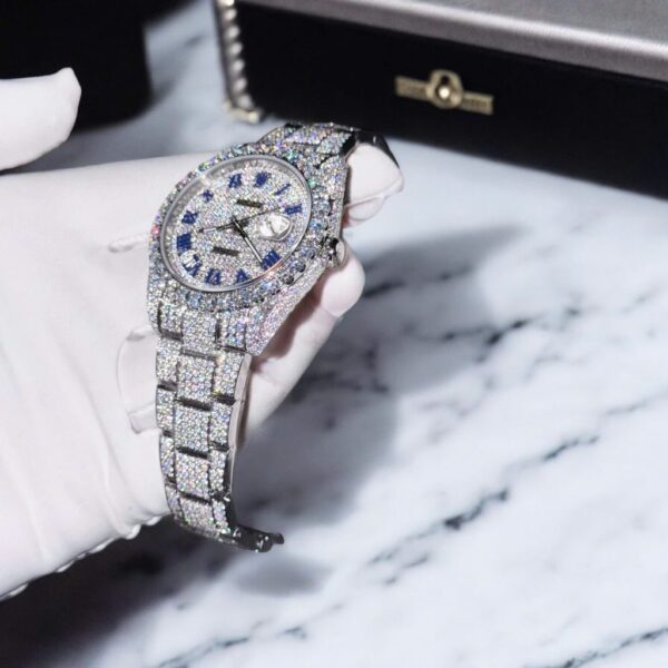 Swiss 1:1 Rolex Replica 1:1 Watch DateJust Full Diamond Moissanite Super Vip Hong Kong 41mm - Top Watch - Image 2