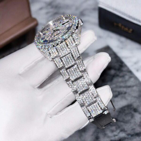 Swiss 1:1 Rolex Replica 1:1 Watch DateJust Full Diamond Moissanite Super Vip Hong Kong 41mm - Top Watch - Image 3