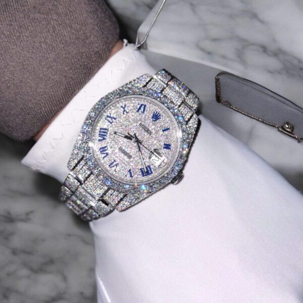 Swiss 1:1 Rolex Replica 1:1 Watch DateJust Full Diamond Moissanite Super Vip Hong Kong 41mm - Top Watch - Image 4