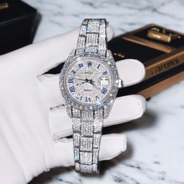 Swiss 1:1 Rolex Replica 1:1 Watch DateJust Full Diamond Moissanite Super Vip Hong Kong 41mm - Top Watch - Image 5