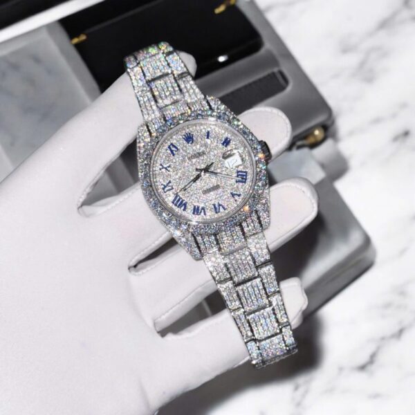 Swiss 1:1 Rolex Replica 1:1 Watch DateJust Full Diamond Moissanite Super Vip Hong Kong 41mm - Top Watch - Image 6