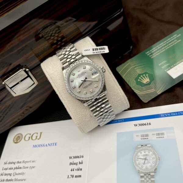 Replica Rolex Replica 1:1 Watch DateJust Moissanite Diamond MOP Jubilee Strap EW 31mm - Top Watch - Image 3