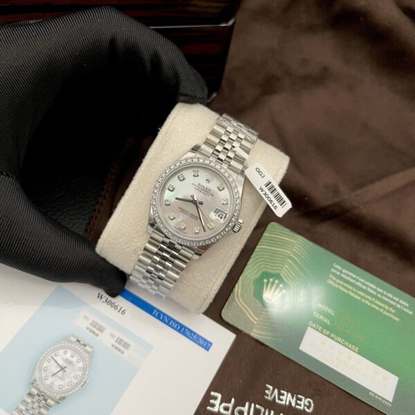 Replica Rolex Replica 1:1 Watch DateJust Moissanite Diamond MOP Jubilee Strap EW 31mm - Top Watch - Image 4