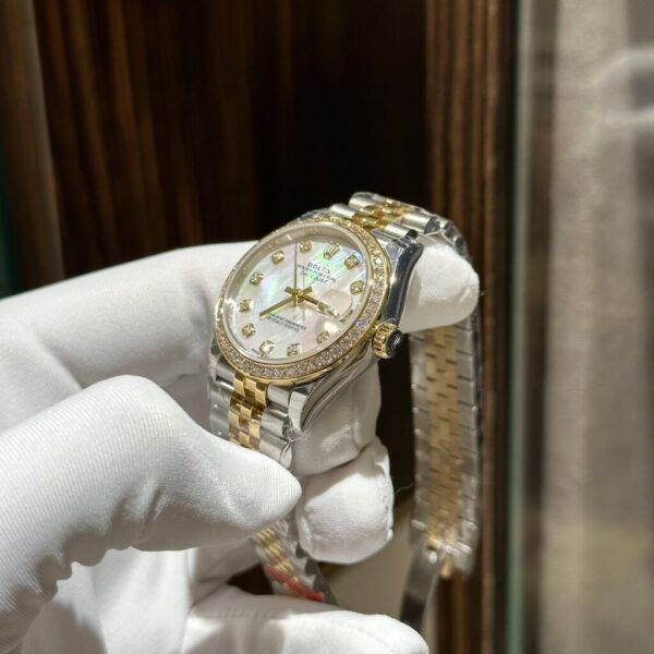 Swiss 1:1 Rolex Replica 11 Watch DateJust Mother of Pearl Dial With Diamonds EW 31mm - Top Watch - Image 4