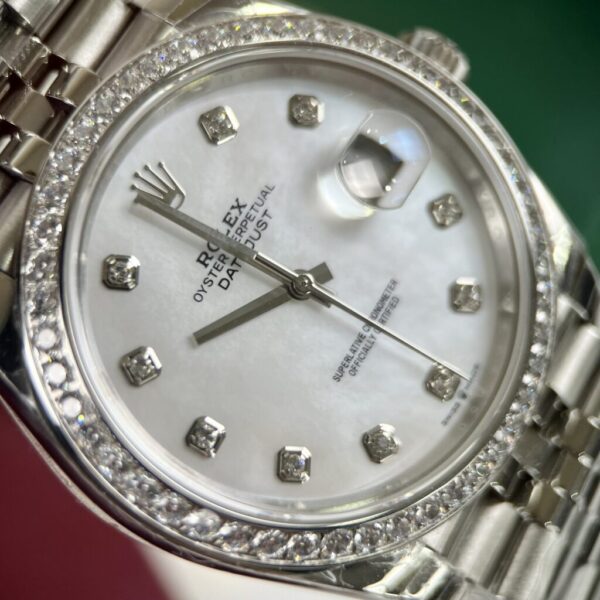 Swiss 1:1 Rolex Replica 11 Watch DateJust Mother of Pearl Dial With Diamonds Bezel EW Factory 36-41mm - Top Watch - Image 2