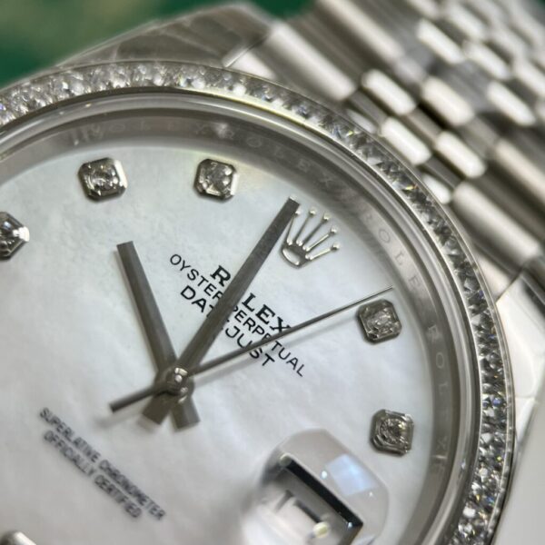 Swiss 1:1 Rolex Replica 11 Watch DateJust Mother of Pearl Dial With Diamonds Bezel EW Factory 36-41mm - Top Watch - Image 4