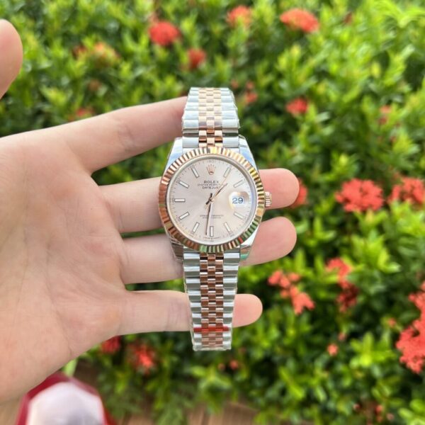 Replica Rolex Replica 11 Watch DateJust Pink Dial Jubilee Strap Factory EW 41mm - Top Watch