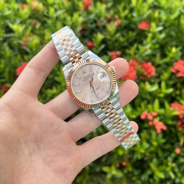 Replica Rolex Replica 11 Watch DateJust Pink Dial Jubilee Strap Factory EW 41mm - Top Watch - Image 3