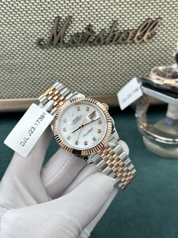 Swiss 1:1 Rolex Replica 11 Watch DateJust Rose Gold Wrapped Mother-of-Pearl Dial GM Factory 36mm - Top Watch - Image 3