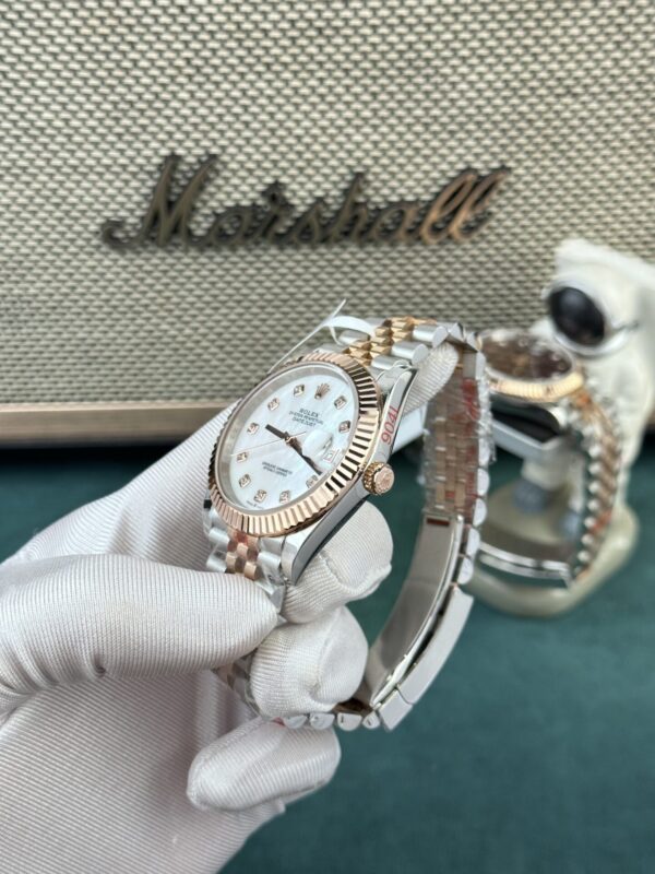 Swiss 1:1 Rolex Replica 11 Watch DateJust Rose Gold Wrapped Mother-of-Pearl Dial GM Factory 36mm - Top Watch - Image 4