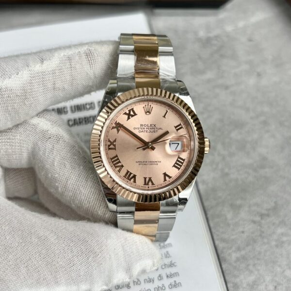 Replica Rolex Replica 1:1 Watch DateJust Salmon Dial Rose Gold EWF 41mm - Top Watch - Image 2