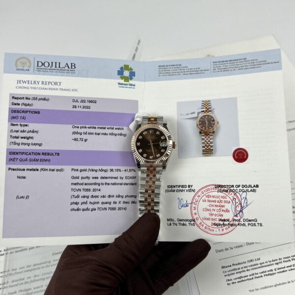 Best Fake Rolex Replica 1:1 Watch DateJust Women's Genuine Gold Wrapped Brown Dial GM Factory 31mm - Top Watch