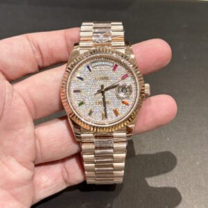 Replica Rolex Replica 11 Watch Day-Date 18K Gold Wrapped Moissanite Diamond Dial GM V2 40mm - Top Watch