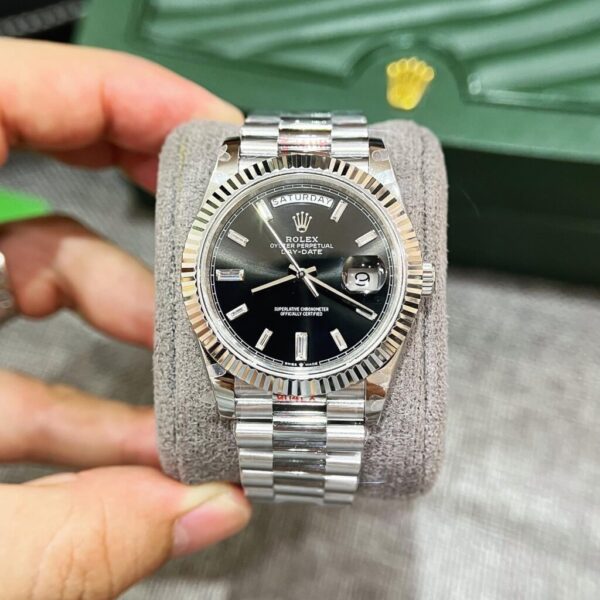 Best Fake Rolex Replica 1:1 Watch Day-Date 228236 Black Dial With Stone Number GM Factory 40mm - Top Watch