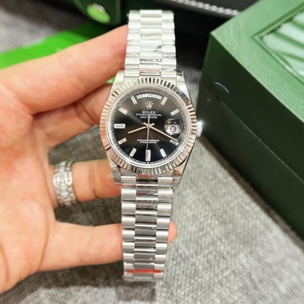 Best Fake Rolex Replica 1:1 Watch Day-Date 228236 Black Dial With Stone Number GM Factory 40mm - Top Watch - Image 5