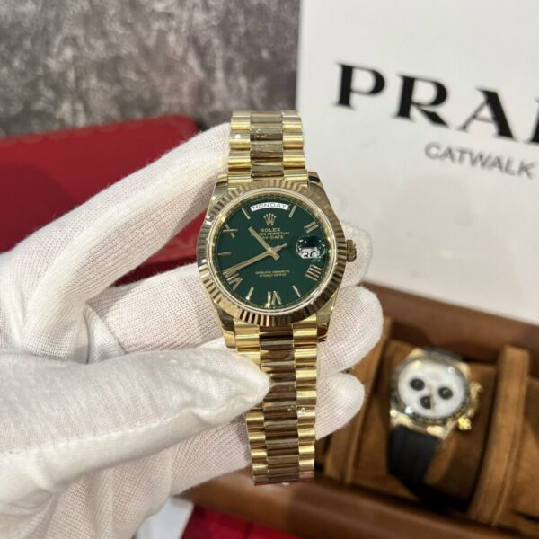 Best Fake Rolex Replica 1:1 Watch Day-Date 228238 Green Dial Yellow Gold GM Factory V2 40mm - Top Watch