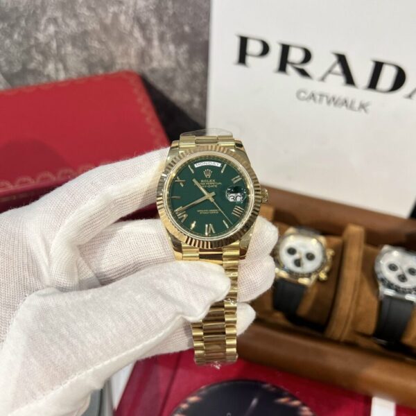 Best Fake Rolex Replica 1:1 Watch Day-Date 228238 Green Dial Yellow Gold GM Factory V2 40mm - Top Watch - Image 4