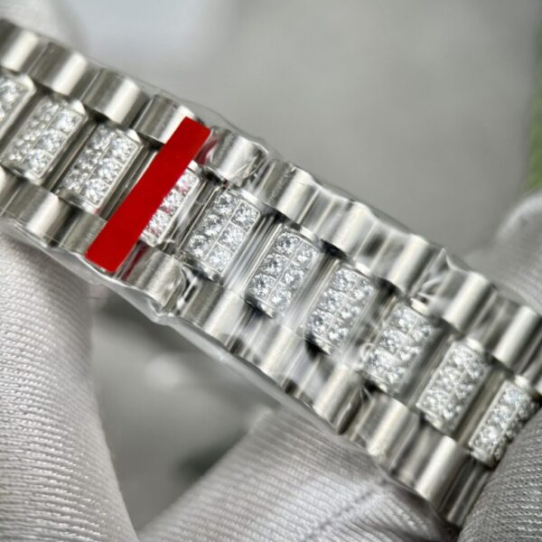 Swiss 1:1 Rolex Replica 1:1 Watch Day-Date Blue Dial With Diamonds Bezel 40mm - Top Watch - Image 6