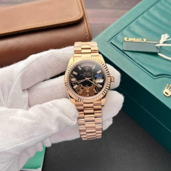 Swiss 1:1 Rolex Replica 1:1 Watch Day-Date Lava Dial Rose Gold Plated 40mm - Top Watch
