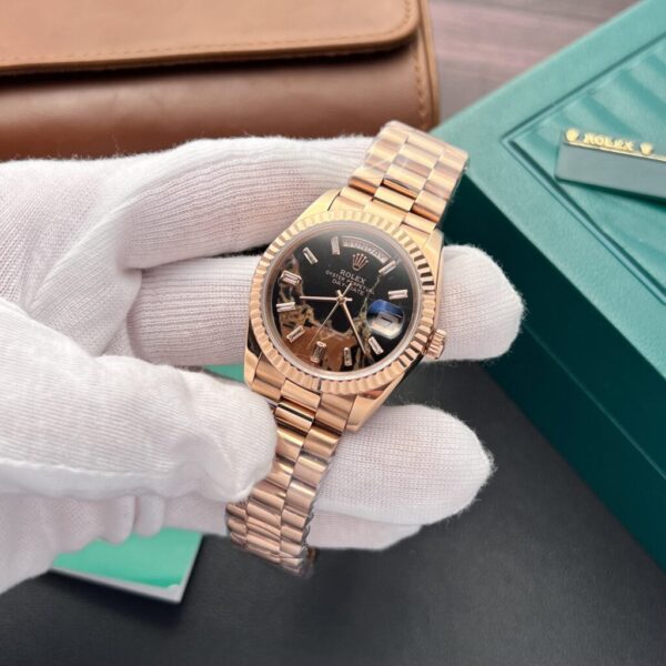 Swiss 1:1 Rolex Replica 1:1 Watch Day-Date Lava Dial Rose Gold Plated 40mm - Top Watch - Image 2