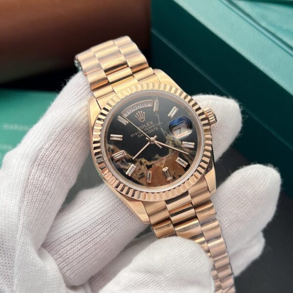 Swiss 1:1 Rolex Replica 1:1 Watch Day-Date Lava Dial Rose Gold Plated 40mm - Top Watch - Image 3