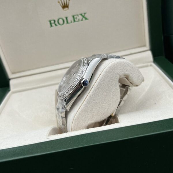 Swiss 1:1 Rolex Replica 1:1 Watch Day-Date Meteorite Dial With Stone Bezel 40mm - Top Watch - Image 4