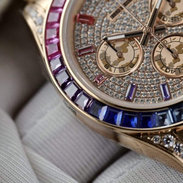 Best Fake Rolex Replica 1:1 Watch Daytona Rainbow Full CZ Stone High Quality 40mm - Top Watch - Image 6