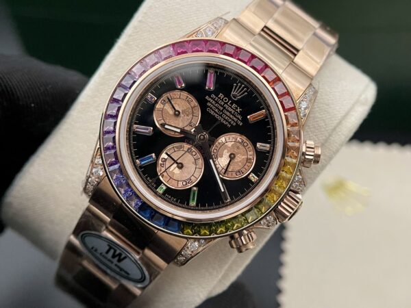 Best Fake Rolex Replica 1:1 Watch Daytona Rainbow Black Dial TW Factory 40mm - Top Watch - Image 4