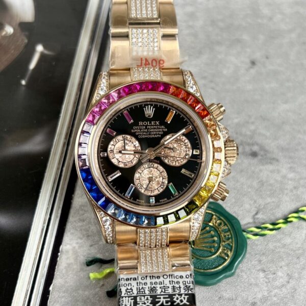 Replica Rolex Replica 11 Watch Daytona Rainbow Rose Gold Plated 40mm - Top Watch