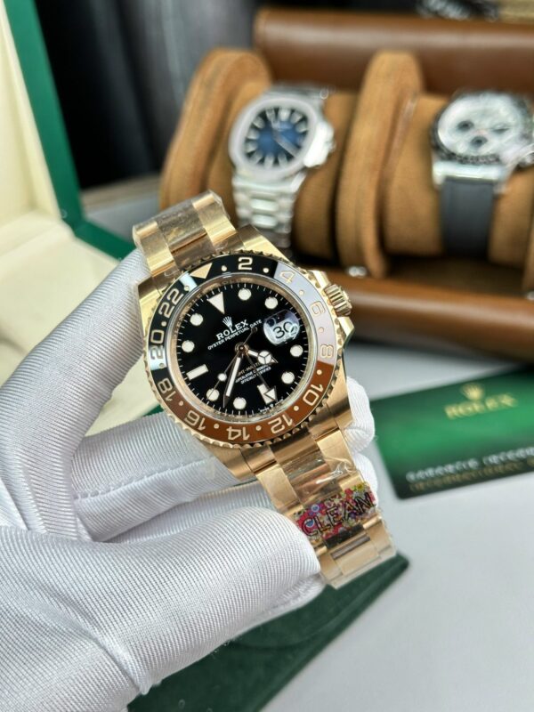 Best Fake Rolex Replica 11 Watch Gmt-Master II M126715CHNR Root Beer Gold Plated Clean Factory 40mm - Top Watch - Image 2