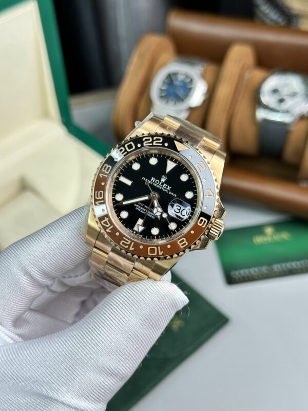 Best Fake Rolex Replica 11 Watch Gmt-Master II M126715CHNR Root Beer Gold Plated Clean Factory 40mm - Top Watch - Image 3