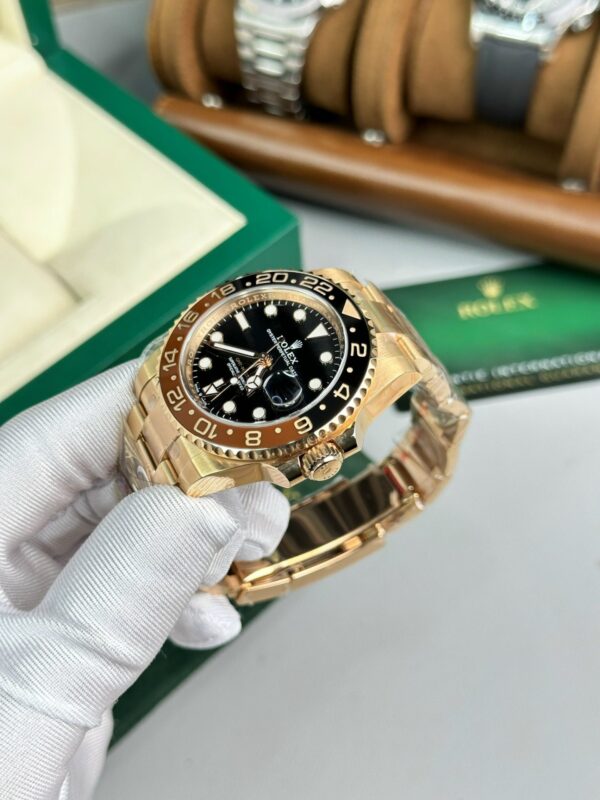 Best Fake Rolex Replica 11 Watch Gmt-Master II M126715CHNR Root Beer Gold Plated Clean Factory 40mm - Top Watch - Image 4