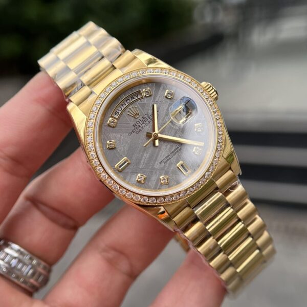 Swiss 1:1 Rolex Replica 1:1 Watch Meteorite Face With Stone Benzene Day-Date 36mm - Top Watch - Image 4