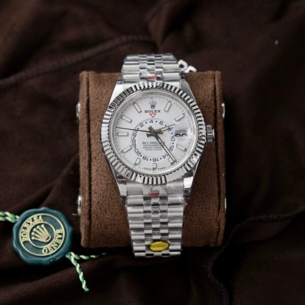 Best Fake Rolex Replica 1:1 Watch Sky-Dweller White Dial Jubilee Strap 42mm - Top Watch