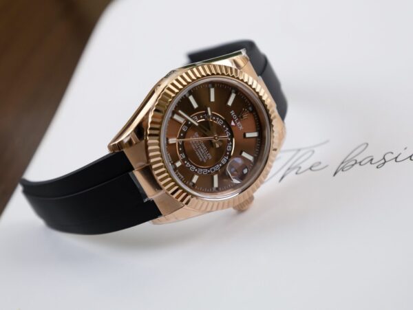 Best Fake Rolex Replica 1:1 Watch Sky Dweller Chocolate Dial Rubber Strap 42mm - Top Watch - Image 7